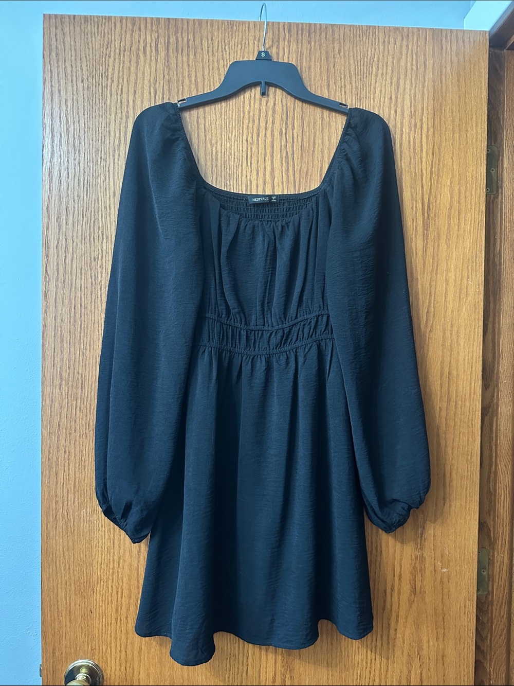 Universal Thread Black Square-Neck Puff Sleeve Mini Dress